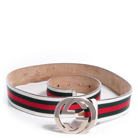 gucci white red green belt|Gucci gg web belt.